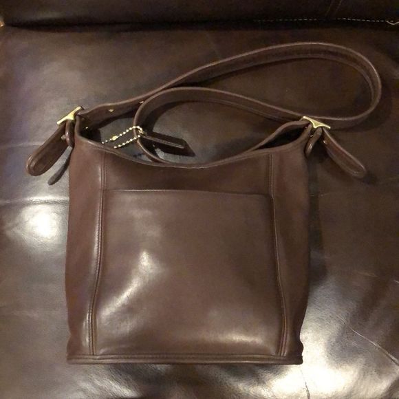 COACH Bleeker Brown Leather Bucket Duffle Feeder Crossbody Shoulder Bag 9816 - Picture 12 of 16